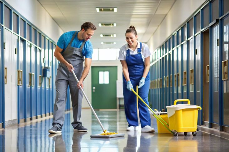 Janitorial services team maintaining a Fredericksburg facility