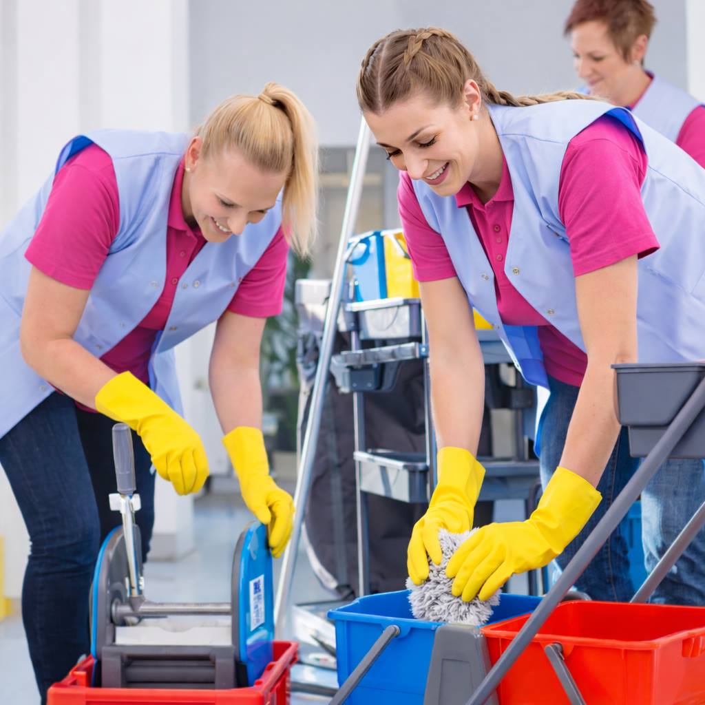 Professional cleaning team maintaining an office in Fredericksburg, VA