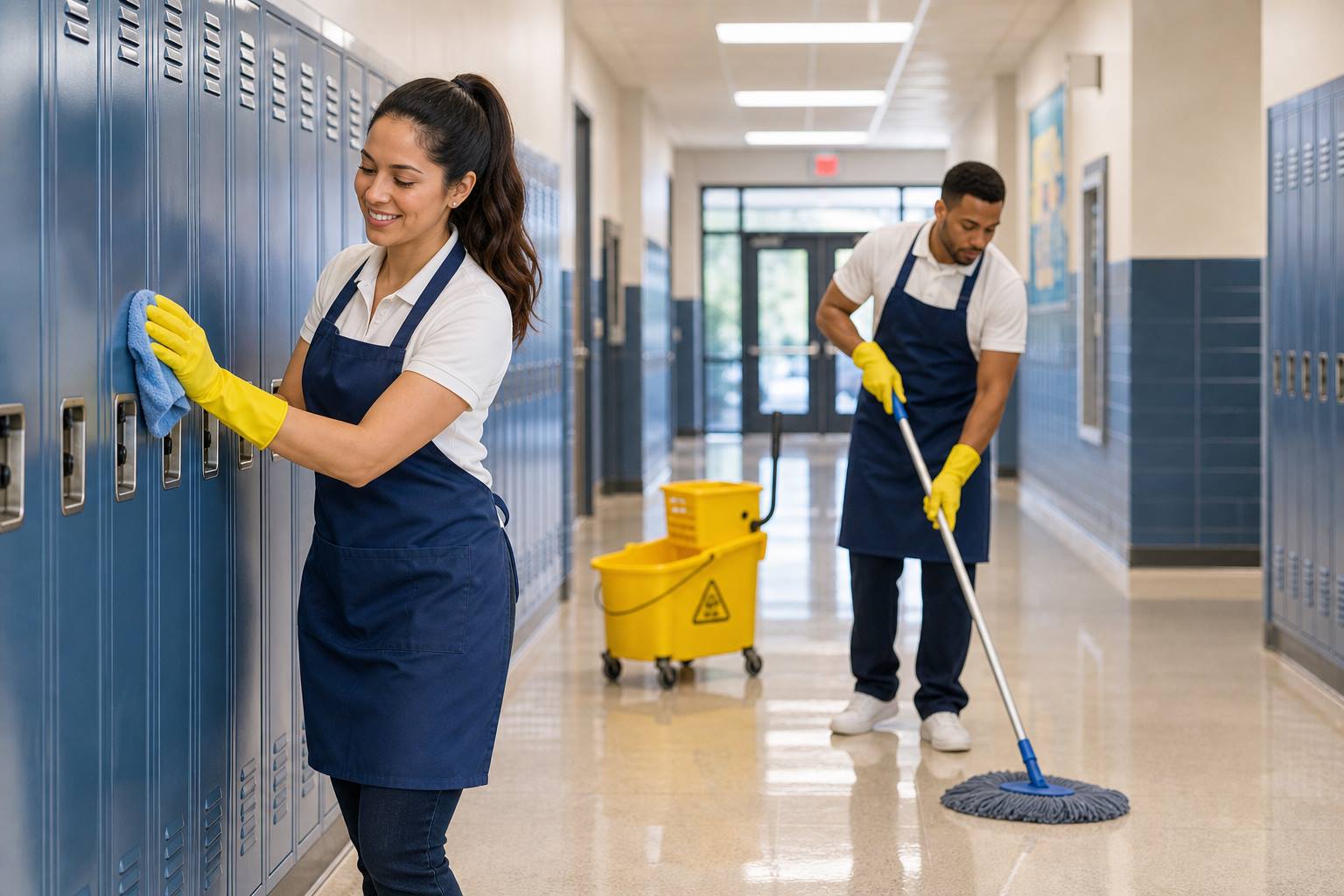 Janitorial services team maintaining a Fredericksburg facility