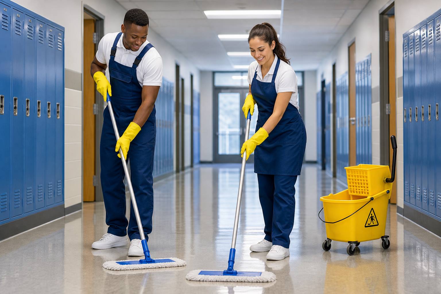 Janitorial services team maintaining a Fredericksburg facility